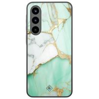 Samsung Galaxy A56 glazen hardcase - Marmer mint goud
