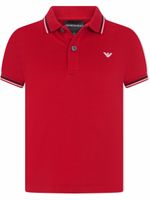 Emporio Armani Kids polo à logo imprimé - Rouge