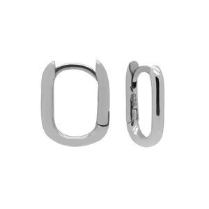 Karma Oorringen Plain Hinged Hoops Round Square 12 mm Zilver