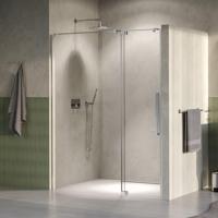 BRAUER Stellar Nisdeur - 2-delig - 160x200cm - draaideur - glascoating - omkeerbaar - helder glas - Geborsteld RVS PVD GS-SRN1H160200NG