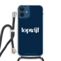 Topwijf Navy: iPhone 12 mini Transparant Hoesje met koord