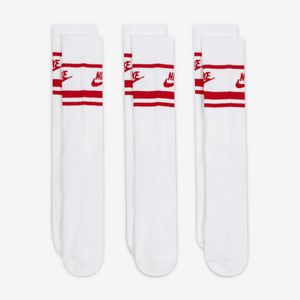 Nike Sportswear Everyday Essential Sportsokken 3-Pack Wit Rood