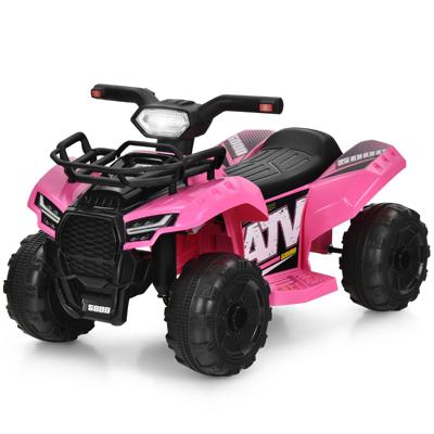 6 V Elektrische Kinderquad Mini Elektrische Quad met Muziek Claxon en LED-Koplamp Kinderquad 2 km/h voor Peuters Vanaf 18 Maanden (Roze)