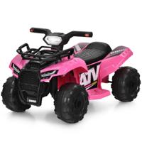 6 V Elektrische Kinderquad Mini Elektrische Quad met Muziek Claxon en LED-Koplamp Kinderquad 2 km/h voor Peuters Vanaf 18 Maanden (Roze)