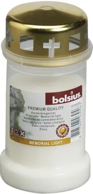 Bolsius gedenklicht nr.3 met deksel wit
