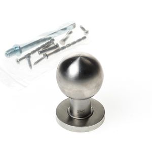 Vaste knop op rond rozet rvs bol model 37-42m