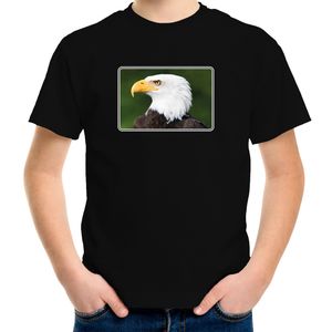 Dieren t-shirt met arenden foto zwart voor kinderen