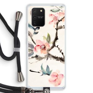 Japanse bloemen: Samsung Galaxy S10 Lite Transparant Hoesje met koord