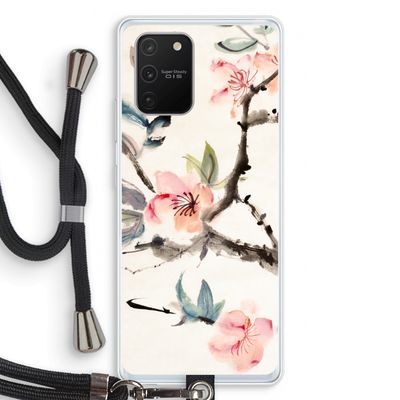 Japanse bloemen: Samsung Galaxy S10 Lite Transparant Hoesje met koord