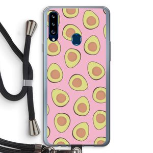 Dancing avocados: Samsung Galaxy A20s Transparant Hoesje met koord