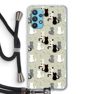 Katten: Samsung Galaxy A32 4G Transparant Hoesje met koord