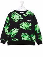 MSGM Kids sweat à imprimé feuillage - Vert