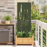 VidaXL Tuin privacy screen olijfgroen 50 x 140 cm koudgewalst staal