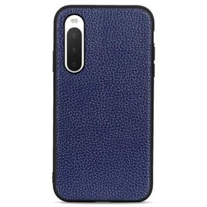 Sony Xperia 10 IV Leren Gecoate TPU Case - Blauw