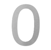 LIROdesign huisnummer 0 RVS - 15,5 cm - per stuk