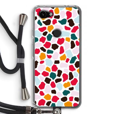 Colored Giraffe: Pixel 3a Transparant Hoesje met koord