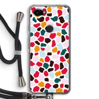 Colored Giraffe: Pixel 3a Transparant Hoesje met koord