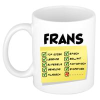 Naam mok Frans - wit - top gozer - keramiek - 300 ml - cadeau collega beker Naam mok Frans - wit - top gozer - keramiek - 300 ml - cadeau collega beker