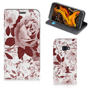 Bookcase Samsung Galaxy Xcover 4s Watercolor Flowers