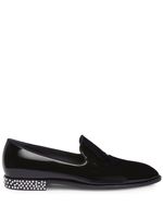 Giuseppe Zanotti mocassins en cuir Gatien à ornements en cristal - Noir