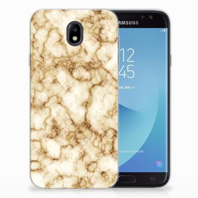 Samsung Galaxy J7 2017 | J7 Pro | TPU | Siliconen hoesje | Marmer Goud