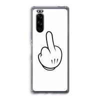 Middle finger white: Sony Xperia 5 Transparant Hoesje