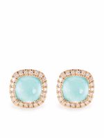 Tirisi puces d'oreilles en or rose 18ct ornées de diamants et de turquoise