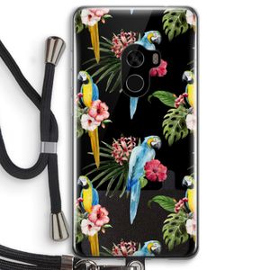 Kleurrijke papegaaien: Xiaomi Mi Mix 2 Transparant Hoesje met koord