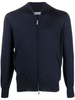 Brunello Cucinelli sweat zippé à col montant - Bleu