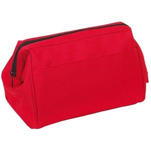 Stevige toilettas/make-up tas rood 25 cm voor heren/dames   -