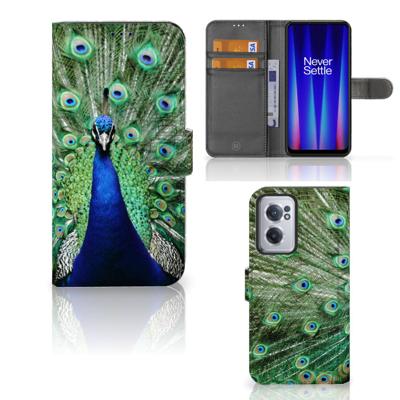 OnePlus Nord CE 2 | Telefoonhoesje | Met pasjeshouder | Pauw