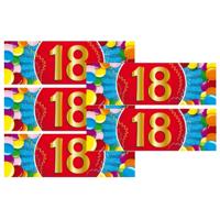 18 jaar leeftijd sticker - 5x - 19 x 6 cm - verjaardag - jubileum - versiering