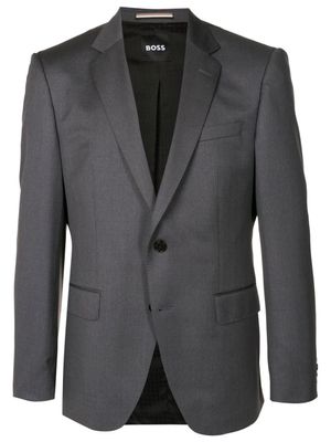 BOSS blazer cintré à simple boutonnage - Gris