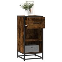 Dressoir 35,5x35x76 cm bewerkt hout en metaal gerookt eiken