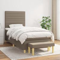 Boxspring met matras stof taupe 90x190 cm
