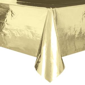 Feest/verjaardag Tafelkleed/tafellaken - metallic goud - 137 x 274 cm - folie