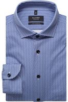 OLYMP SIGNATURE Soft Business Tailored Fit Jersey shirt blauw/wit, Motief