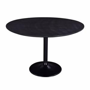 Giga Meubel - Eettafel Zwart - Rond 120cm - O-Poot - Tafel Romeo