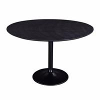 Giga Meubel - Eettafel Zwart - Rond 120cm - O-Poot - Tafel Romeo