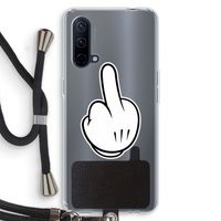 Middle finger black: OnePlus Nord CE 5G Transparant Hoesje met koord