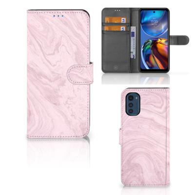 Motorola Moto E32 | Moto E32s | Bookcase | Marble Pink - Origineel Cadeau Vriendin