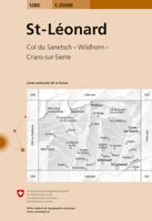 Wandelkaart - Topografische kaart 1286 St.Leonard | Swisstopo