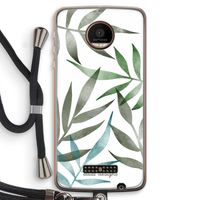 Tropical watercolor leaves: Motorola Moto Z Force Transparant Hoesje met koord