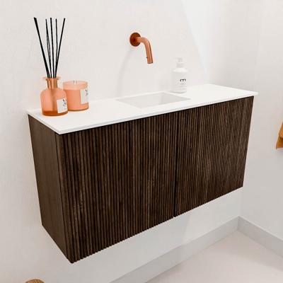 Toiletmeubel Mondiaz Joya | 80 cm | Meubelkleur Walnut | Faye wastafel Talc Midden | Zonder kraangat(en) Toiletmeubel Mondiaz Joya | 80 cm | Meubelkleur Walnut | Faye wastafel Talc Midden | Zonder kraangat(en)