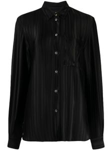 Paul Smith stripe-pattern long-sleeved shirt - Noir