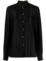 Paul Smith stripe-pattern long-sleeved shirt - Noir