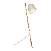 Artdelight Strakke vloerlamp Sensa Tripod wit met hout VL 1945 WI