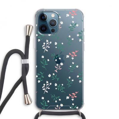 Small white flowers: iPhone 12 Pro Max Transparant Hoesje met koord