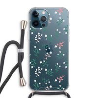 Small white flowers: iPhone 12 Pro Max Transparant Hoesje met koord