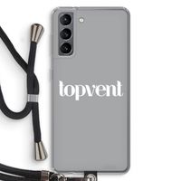 Topvent Grijs Wit: Samsung Galaxy S21 Transparant Hoesje met koord